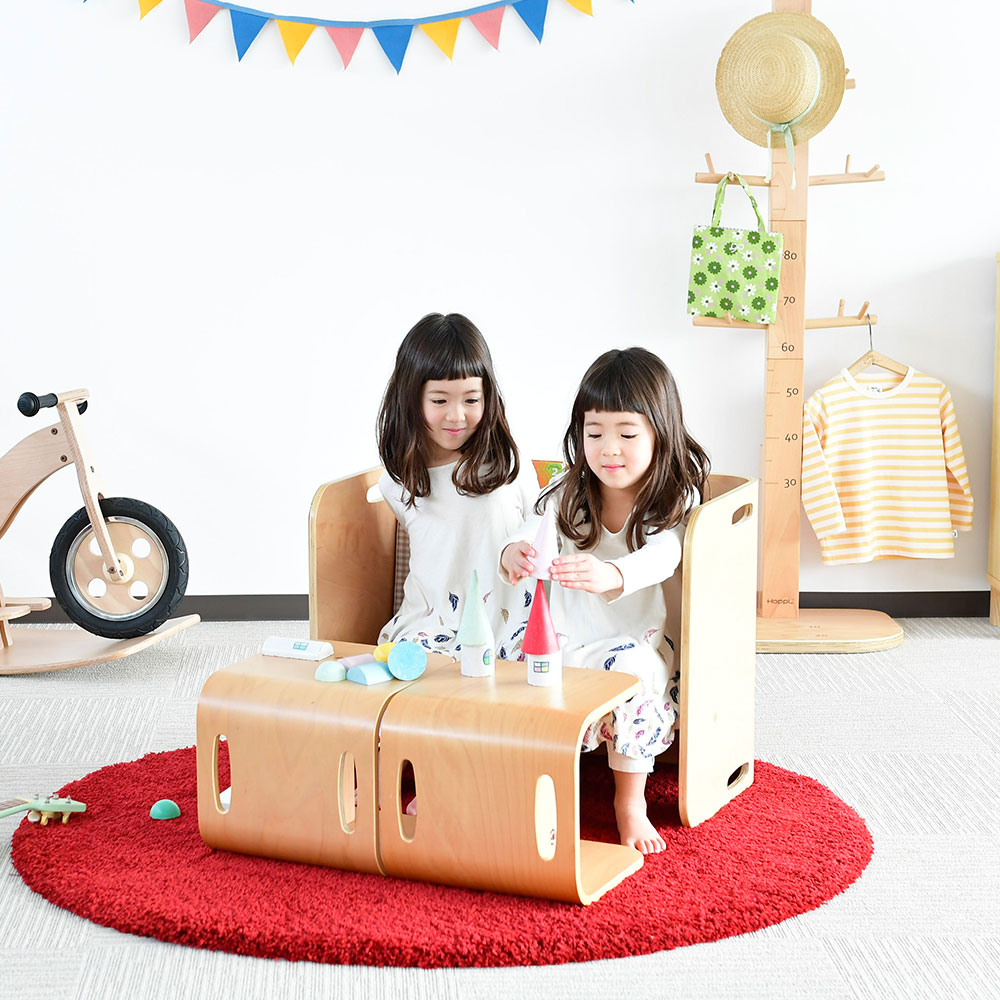 「コロコロチェア&デスク」3点セット ナチュラル