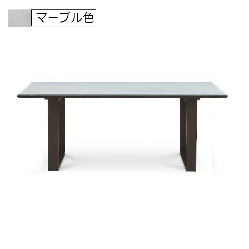 ダイニングテーブル「GT」木製2本脚タイプ ガラス天板 全4色 全2サイズ