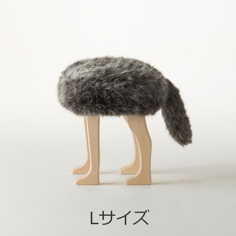 匠工芸　スツール「アニマルスツール」ウルフグレーミックス 全2サイズ【受注生産品】