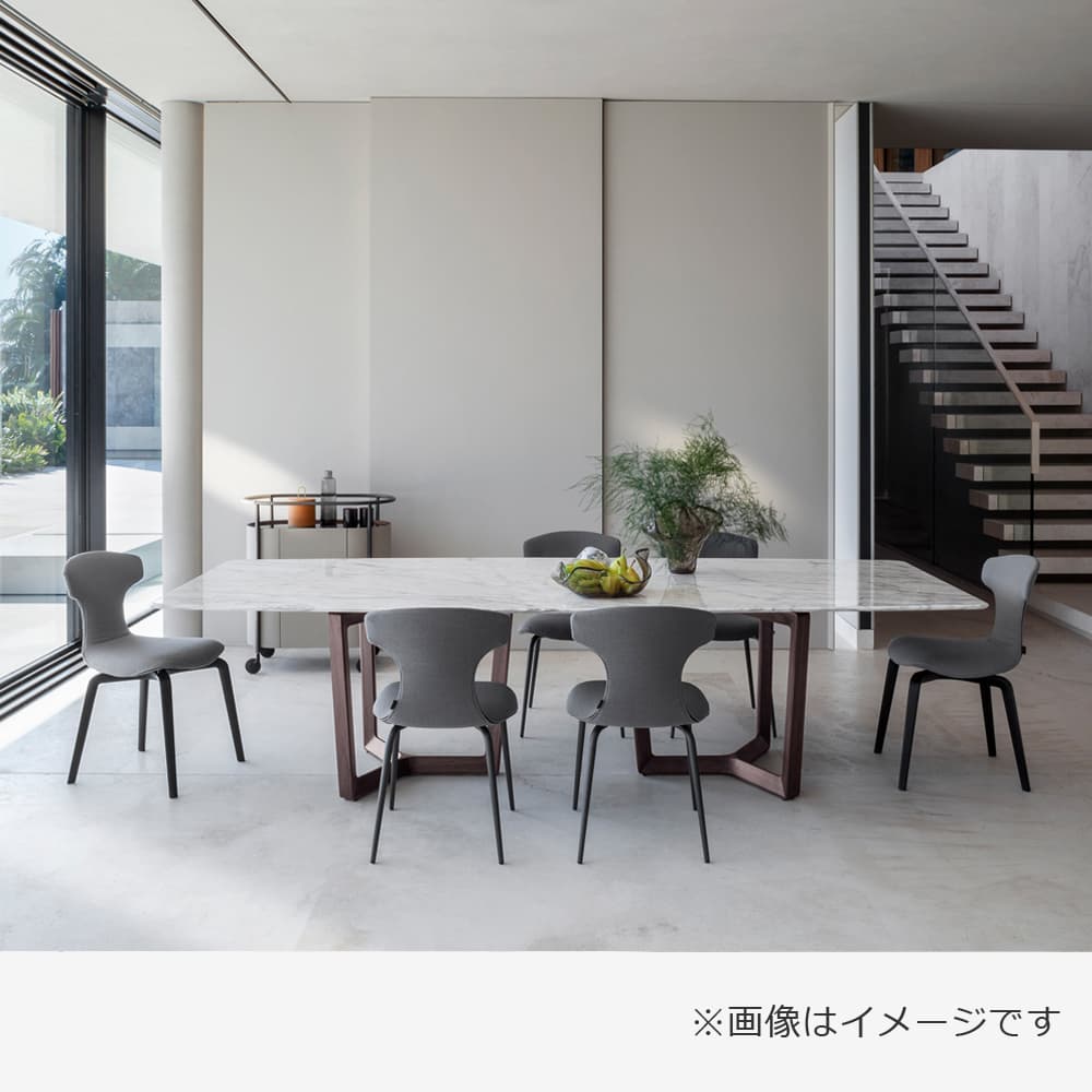PoltronaFrau（ポルトローナ・フラウ）ダイニングチェア「モンテーラマス」革ブルーグレー色/スチール脚