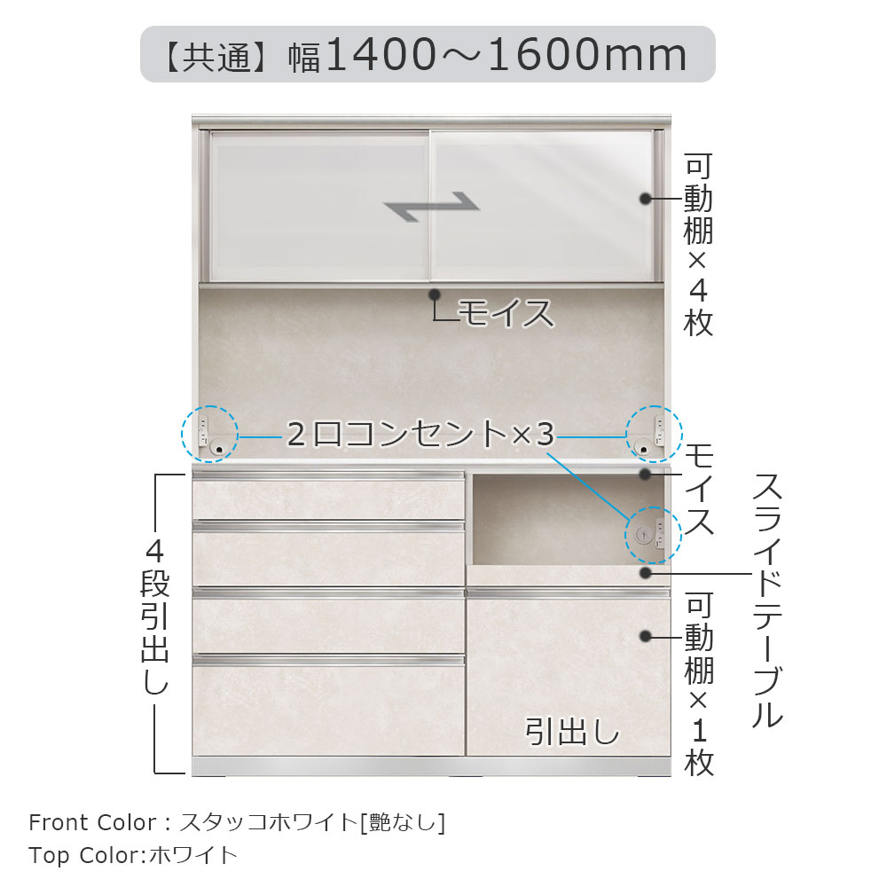 AYANO(綾野製作所)オープンボード「アンジュール」奥行50cm 高さ194cm JW 前板:スタッコホワイト 幅全3サイズ 家電収納の位置(左・右)【セール対象品のため5%OFF】