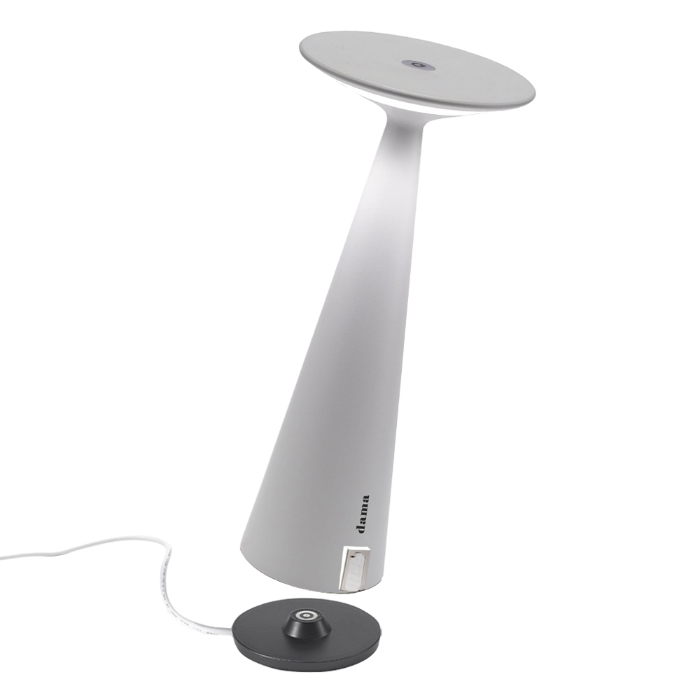 LEDテーブルスタンド「ZAF-DAMA-WH」マットホワイト USB充電式