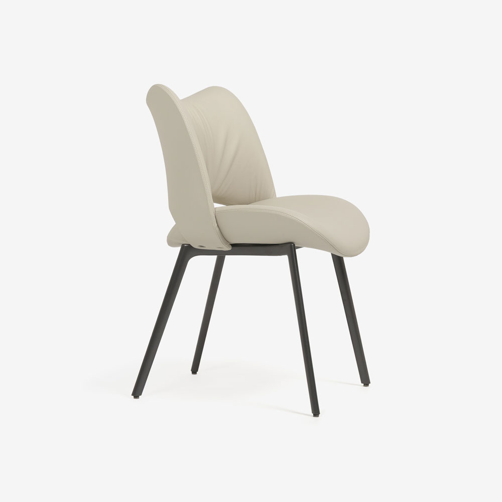 PoltronaFrau(ポルトローナ・フラウ)ダイニングチェア「ナイス」革スタッコ色 #SC05 Stucco