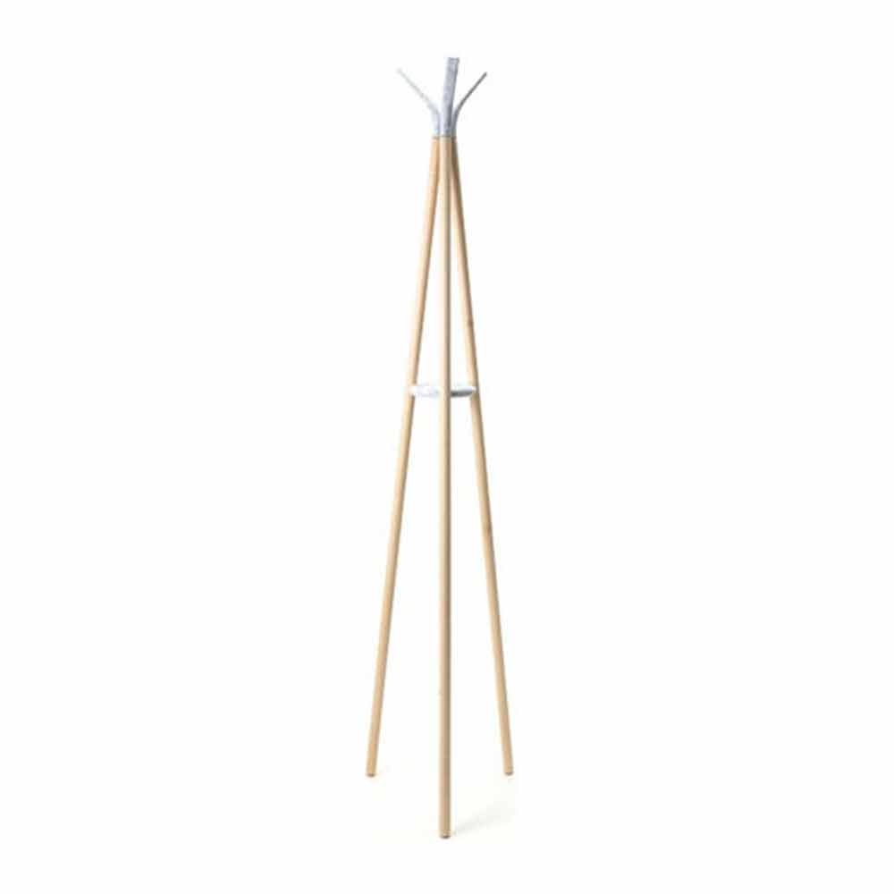 コートスタンド 「MK+01」ビーチ材 シルバー色【セール対象品のため5%OFF】