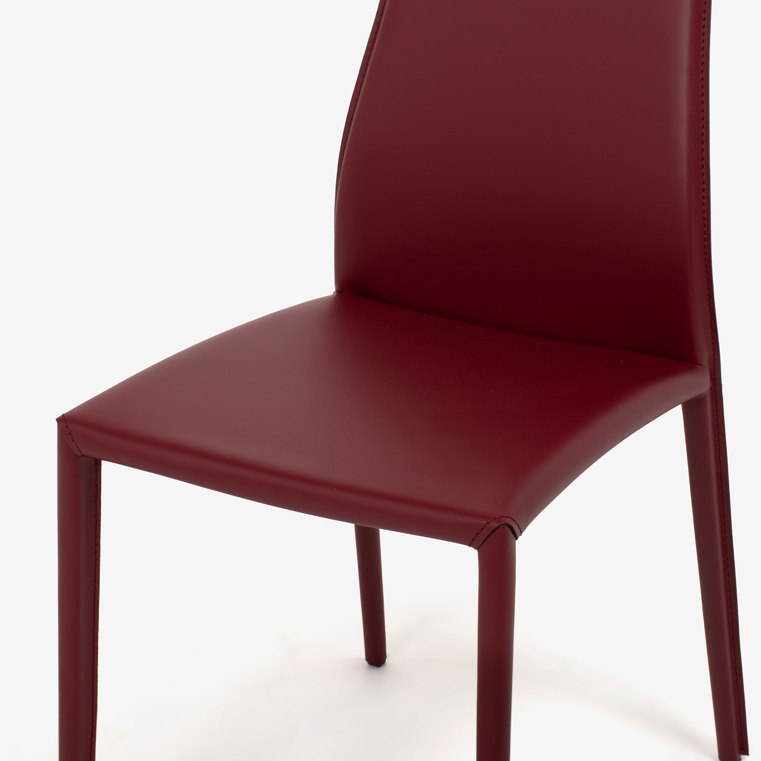 Calligaris(カリガリス)ダイニングチェア「Aida CS1484」革バーガンディ色