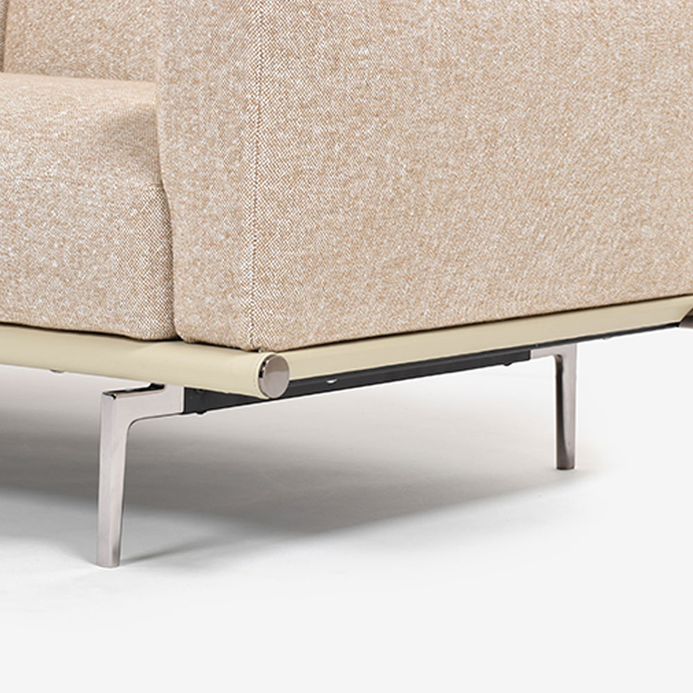 PoltronaFrau(ポルトローナ・フラウ)ソファ 2.5人掛け「Happy Jack ハッピージャック」幅215cm 布オークル/革パンナ