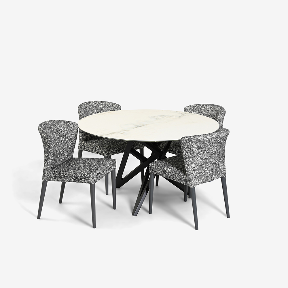 ligne roset(リーン・ロゼ)ダイニングチェア「ロゼチルコ」布#RJ-627 脚グレービーチ【受注生産品】【LIGNE ROSET FAIR 6月28日(日)まで15%OFF】