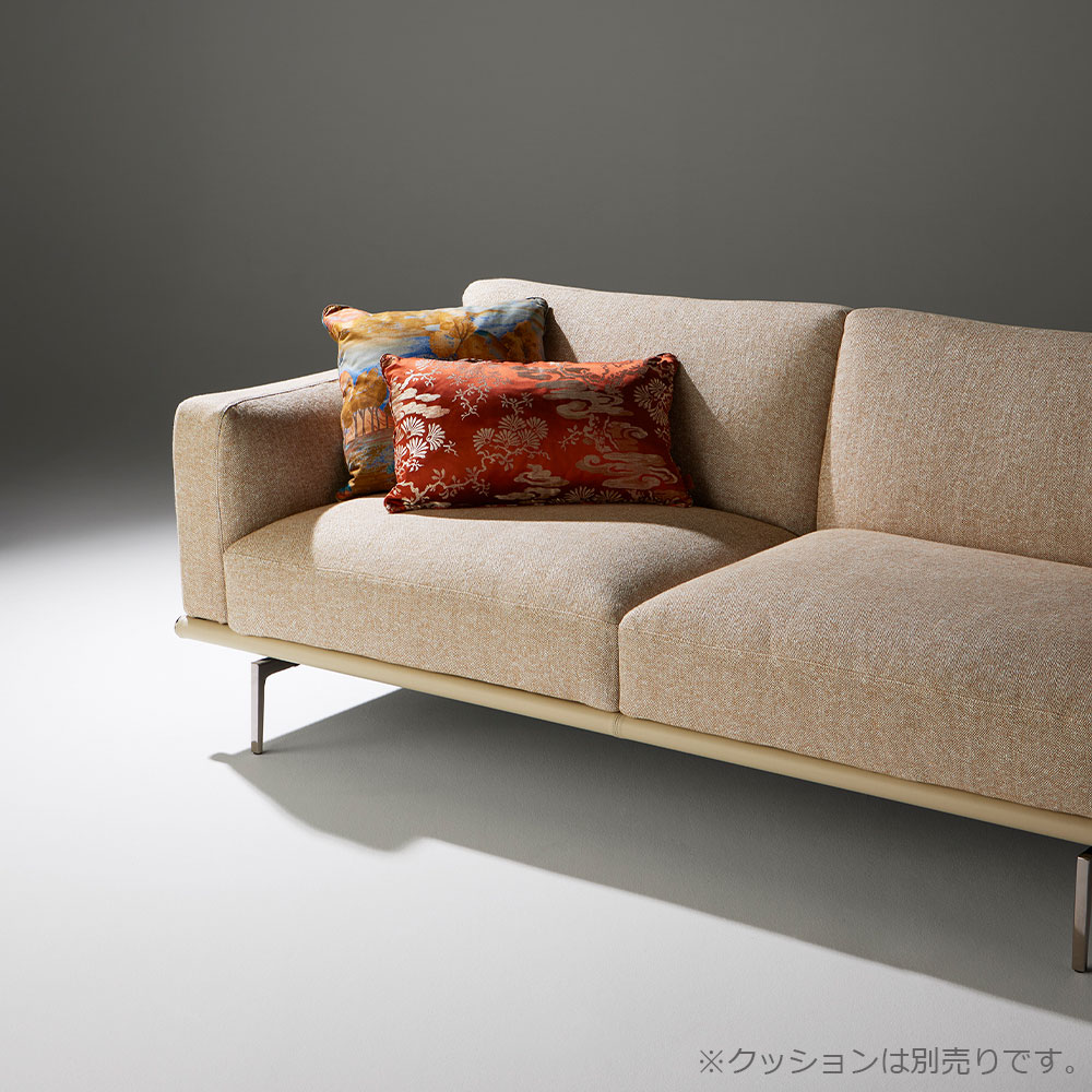PoltronaFrau(ポルトローナ・フラウ)ソファ 2.5人掛け「Happy Jack ハッピージャック」幅215cm 布オークル/革パンナ