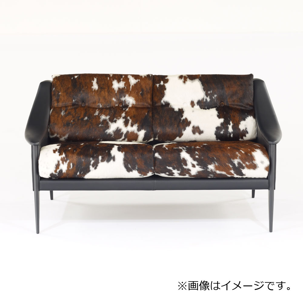 PoltronaFrau(ポルトローナ・フラウ)ラブソファ「デッザ」革ブラック色 座面カウスキン