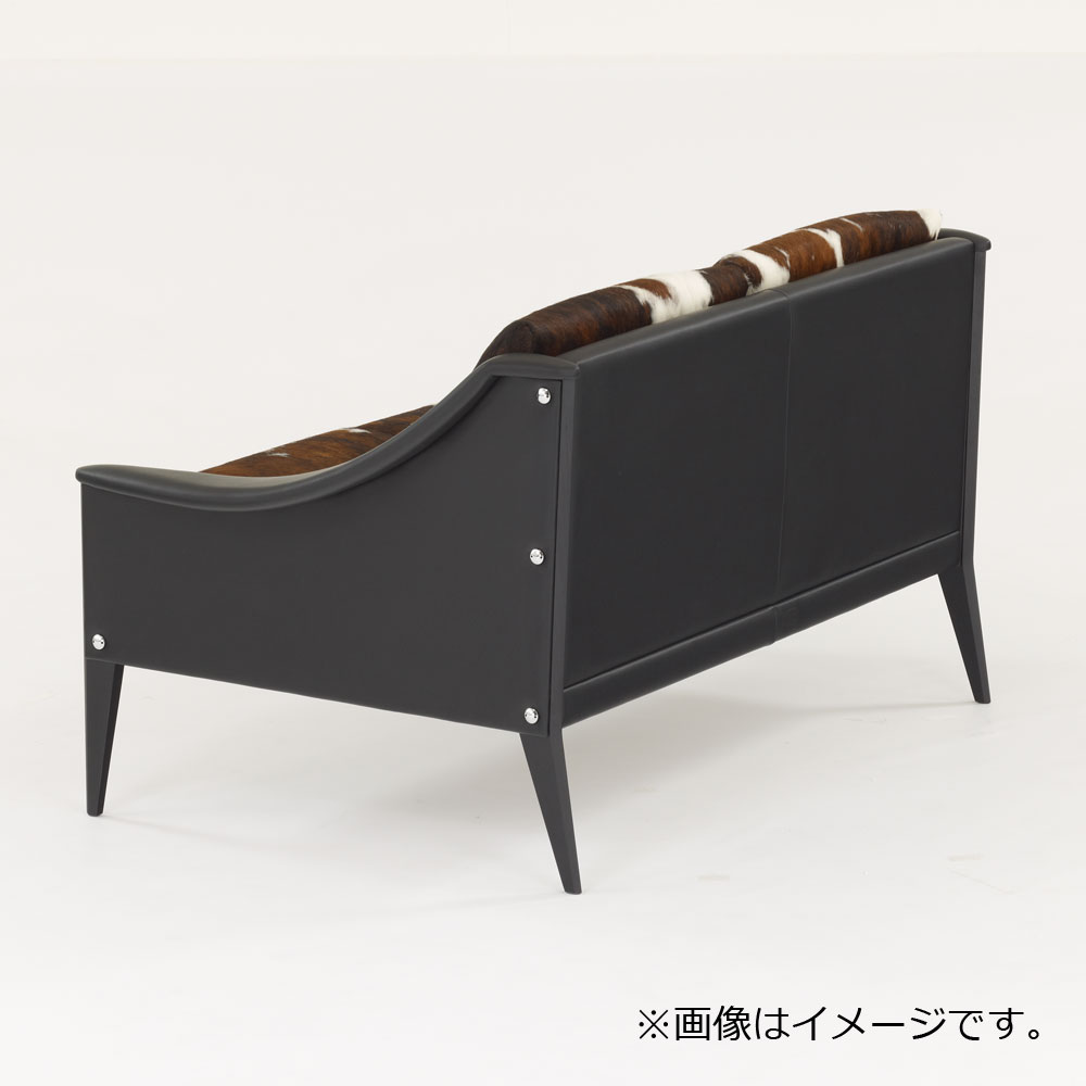 PoltronaFrau(ポルトローナ・フラウ)ラブソファ「デッザ」革ブラック色 座面カウスキン