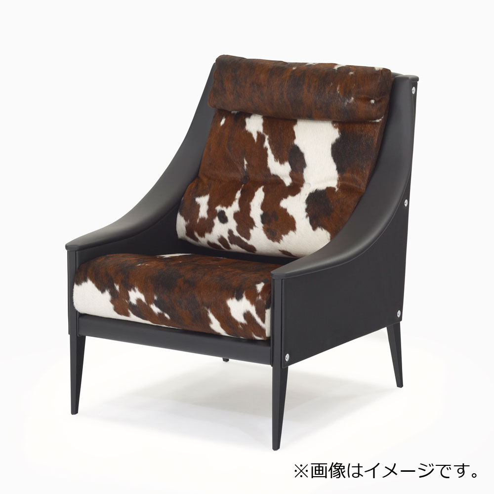 PoltronaFrau(ポルトローナ・フラウ)アームチェア「デッザ」ハイバックタイプ 革ブラック色 座面カウスキン