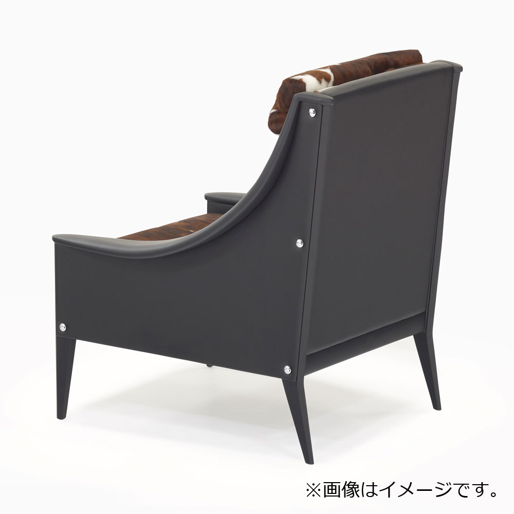 PoltronaFrau(ポルトローナ・フラウ)アームチェア「デッザ」ハイバックタイプ 革ブラック色 座面カウスキン