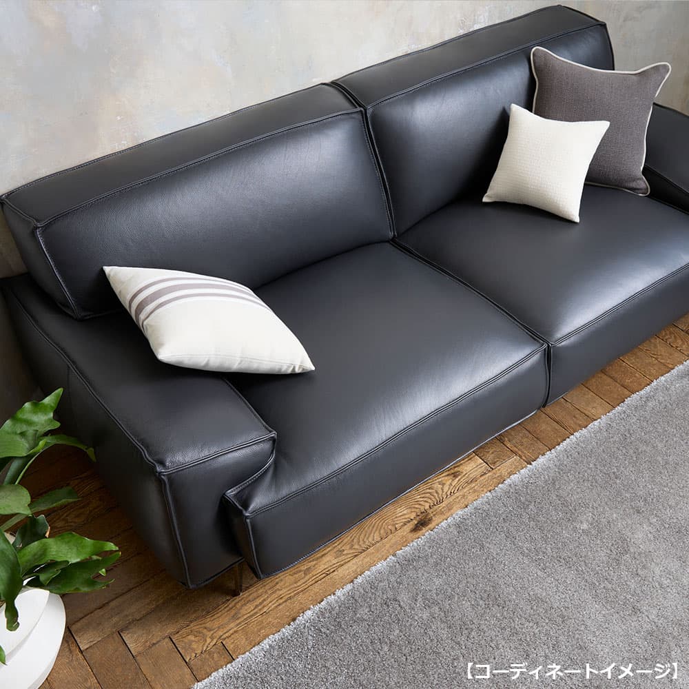 ソファ 3人掛け 「L/S 78（エルエス78）」幅202cm 革#J/S-180E スレートグレー色
