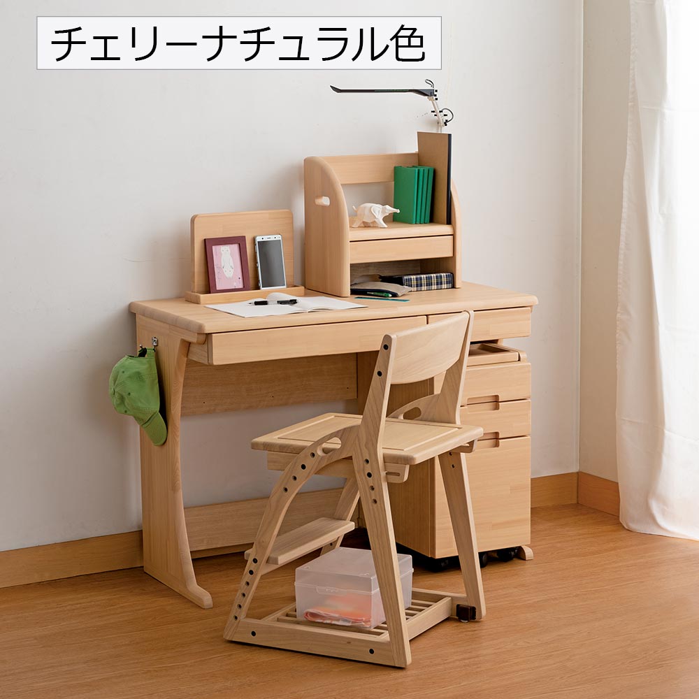 小島工芸 学習デスク「90ポライト」幅90cm ヒノキ材 全2色 デスクマット付き【受注生産品】