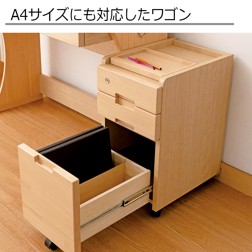小島工芸 学習デスク「90ポライト」幅90cm ヒノキ材 全2色 デスクマット付き【受注生産品】