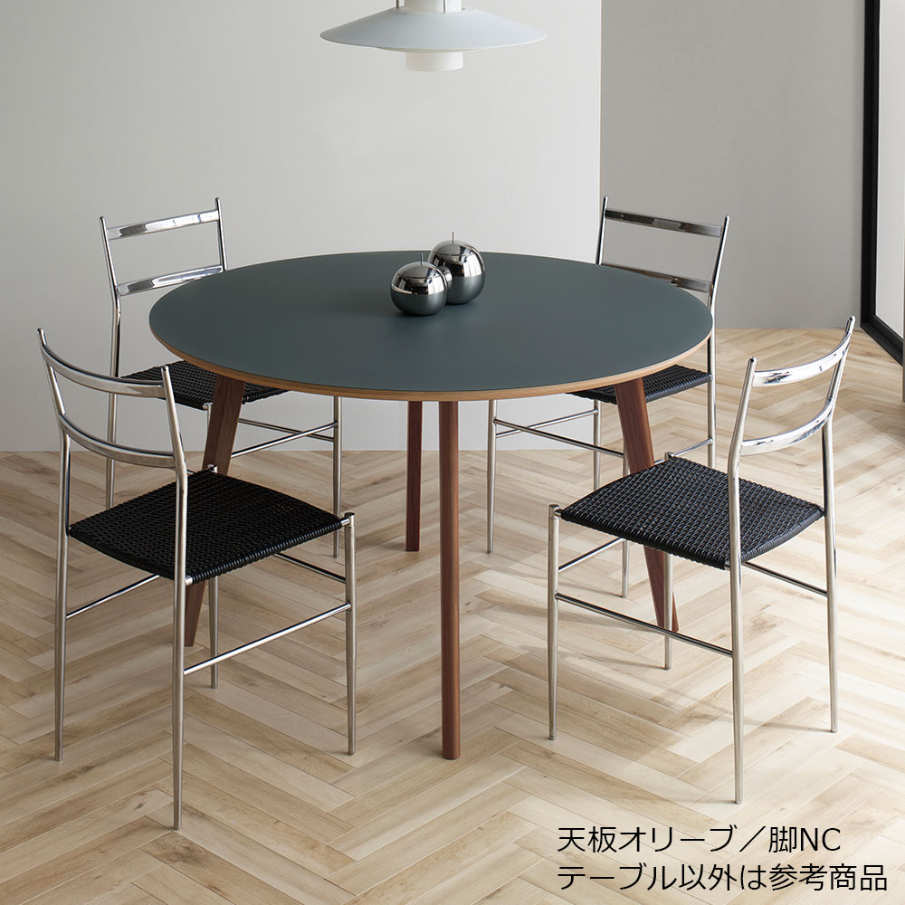 Pamouna(パモウナ)ダイニングテーブル「AX」円形4本脚 全2サイズ 天板3色 脚3色