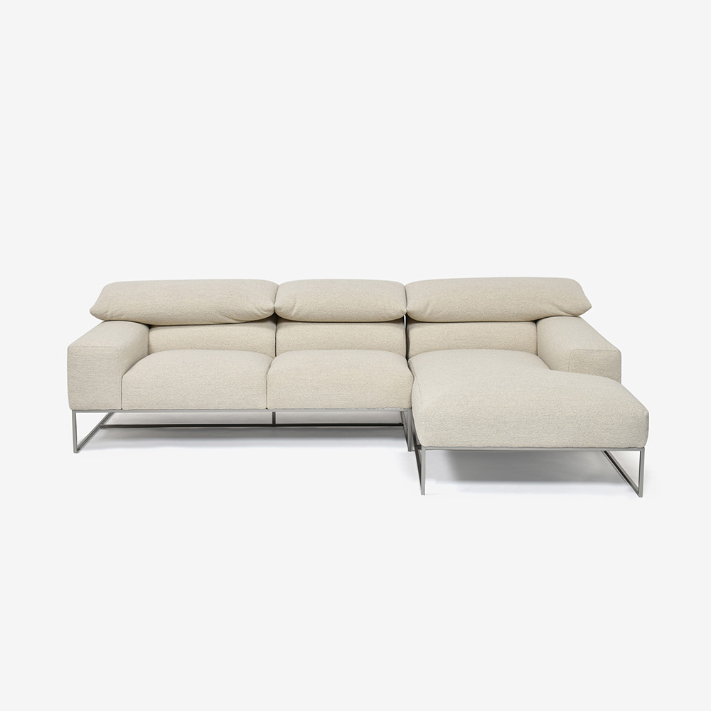 erba(エルバイタリア)カウチソファ2点セット 向って右カウチ「フォーエバーヤング」幅250cm 布#SUPER ブークレ ベージュ色【次回入荷未定】【お手入れキットの特典付き】