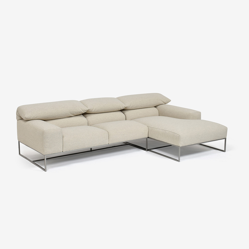 erba(エルバイタリア)カウチソファ2点セット 向って右カウチ「フォーエバーヤング」幅250cm 布#SUPER ブークレ ベージュ色【次回入荷未定】【お手入れキットの特典付き】