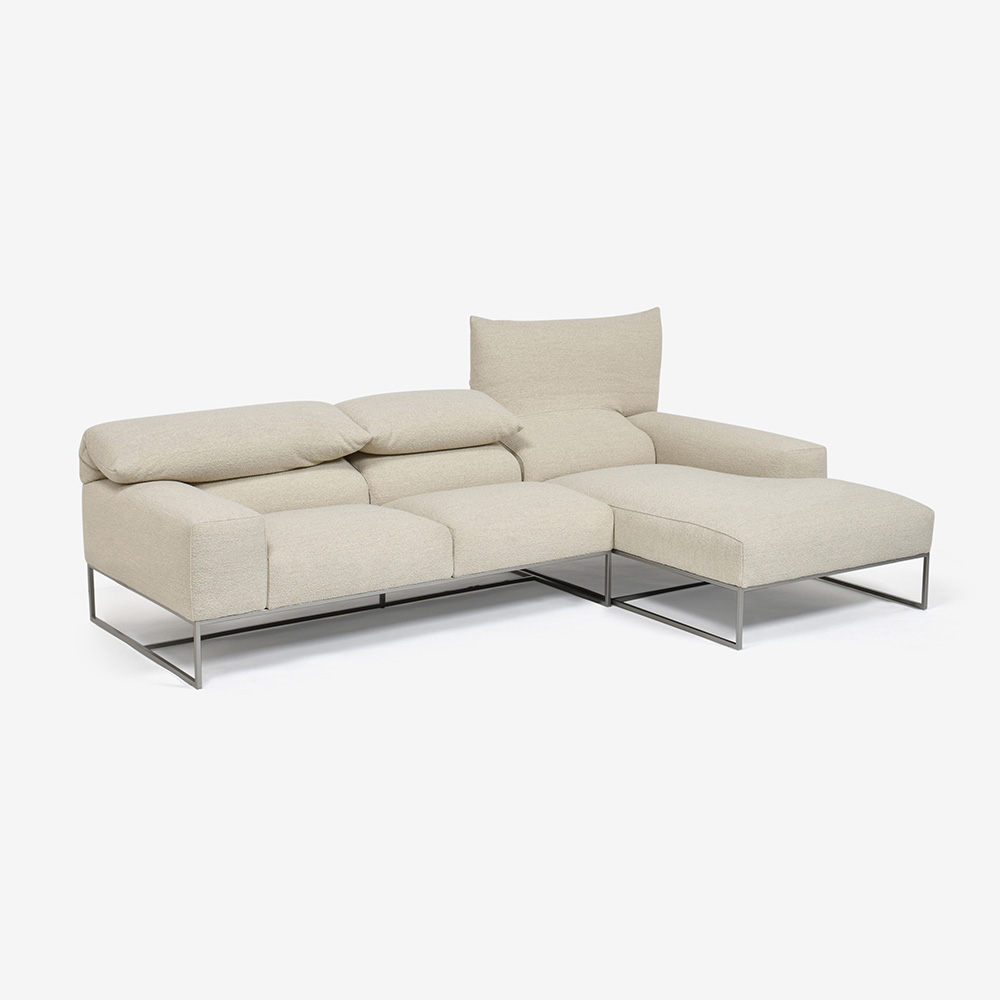 erba(エルバイタリア)カウチソファ2点セット 向って右カウチ「フォーエバーヤング」幅250cm 布#SUPER ブークレ ベージュ色【次回入荷未定】【お手入れキットの特典付き】