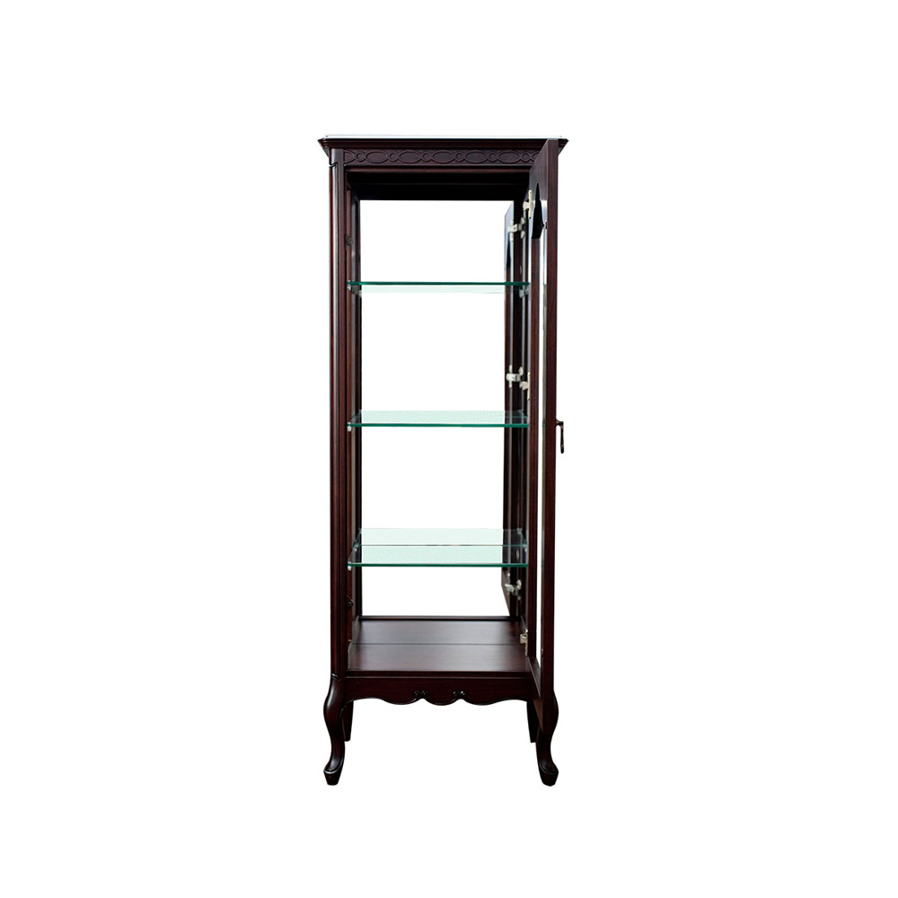 キュリオケース「フルール55 DM」幅55cm マホガニー材ダークブラウン色【セール対象品のため5%OFF】