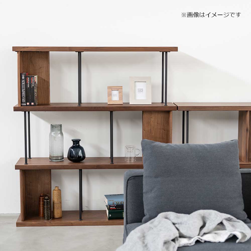 シェルフ 「デリック」 幅120cm ハイタイプ ウォールナット材【セール対象品のため5%OFF】