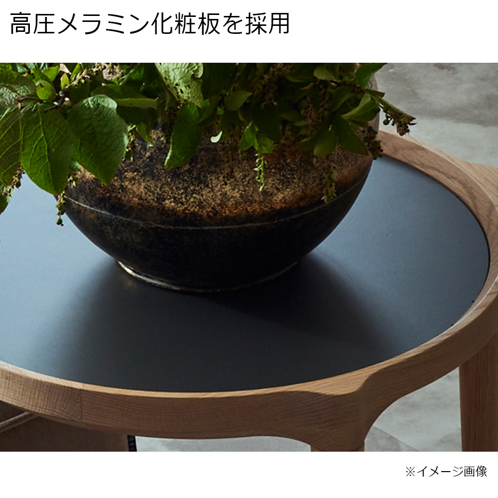浜本工芸 センターテーブル「T-6004（50マルｘH48）」幅50cmマル 天板メラミングレー［No.6000］