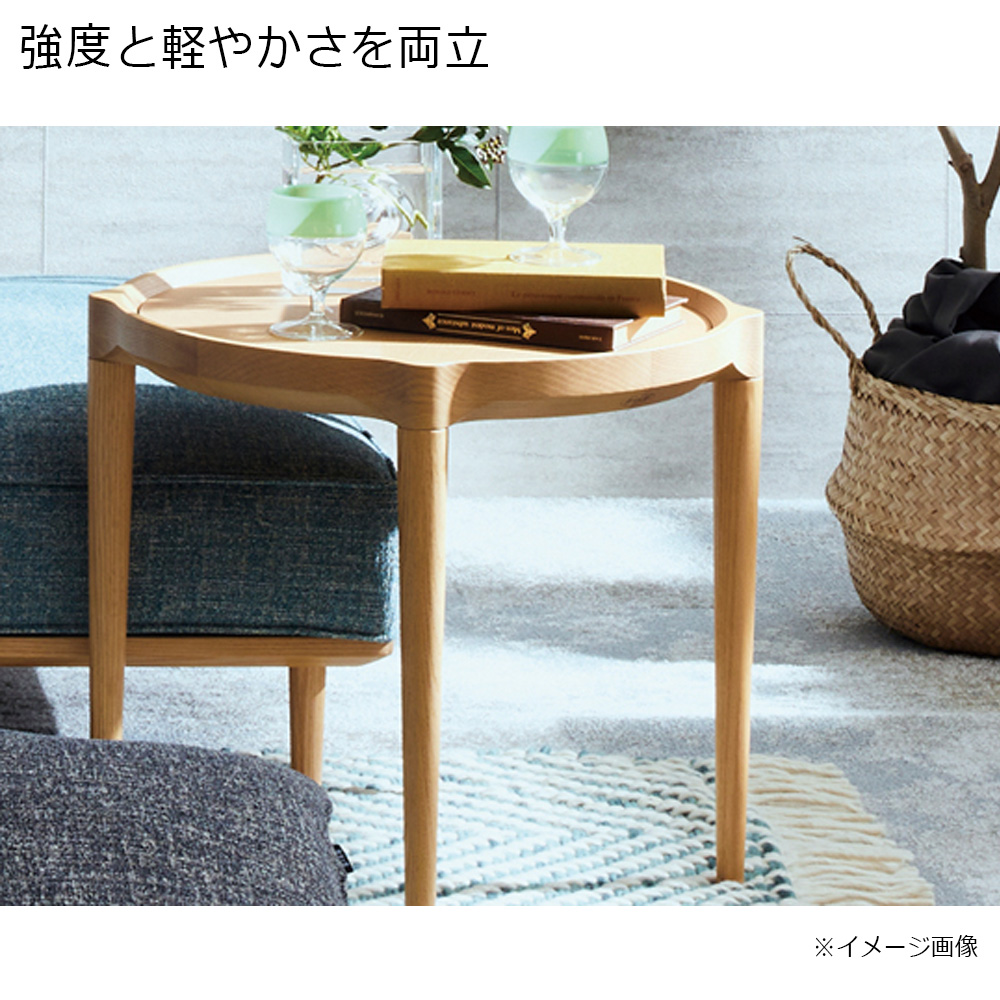 浜本工芸 センターテーブル「T-6004（50マルｘH48）」幅50cmマル 天板メラミングレー［No.6000］