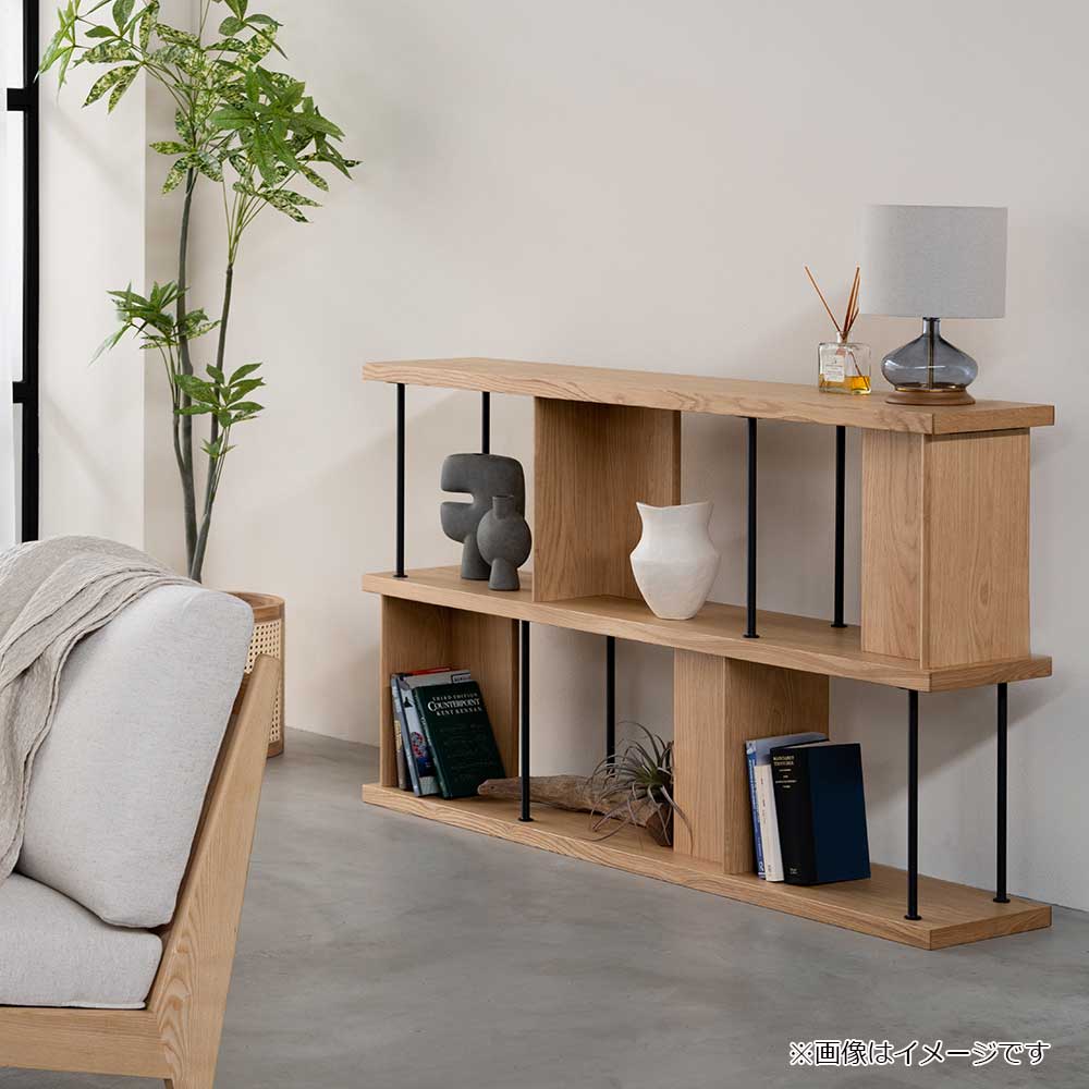 シェルフ 「デリック」 幅160cm ロータイプ オーク材【セール対象品のため5%OFF】