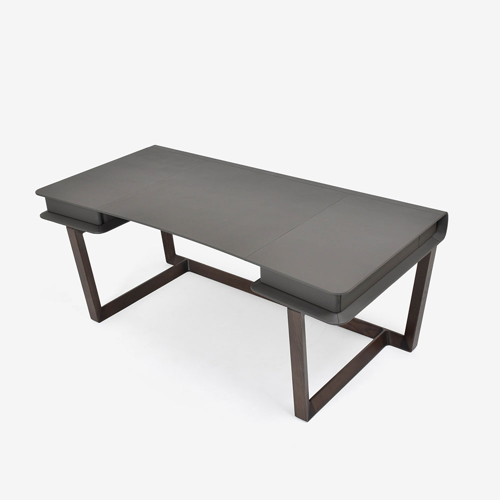 PoltronaFrau(ポルトローナ・フラウ)デスク「Peek-a-Book ピーカブック」幅183cm アッシュ材セピア色 革#CS28