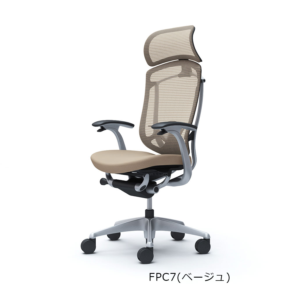「コンテッサセコンダ」座面/クッション フレームカラー/シルバー ボディーカラー/ブラック 大型ヘッドレスト デザインアーム 張地全13色 ランバーサポート有・無【受注生産品】okamura(オカムラ)