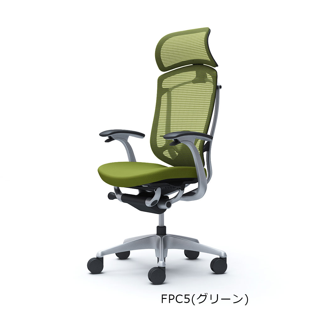 「コンテッサセコンダ」座面/クッション フレームカラー/シルバー ボディーカラー/ブラック 大型ヘッドレスト デザインアーム 張地全13色 ランバーサポート有・無【受注生産品】okamura(オカムラ)