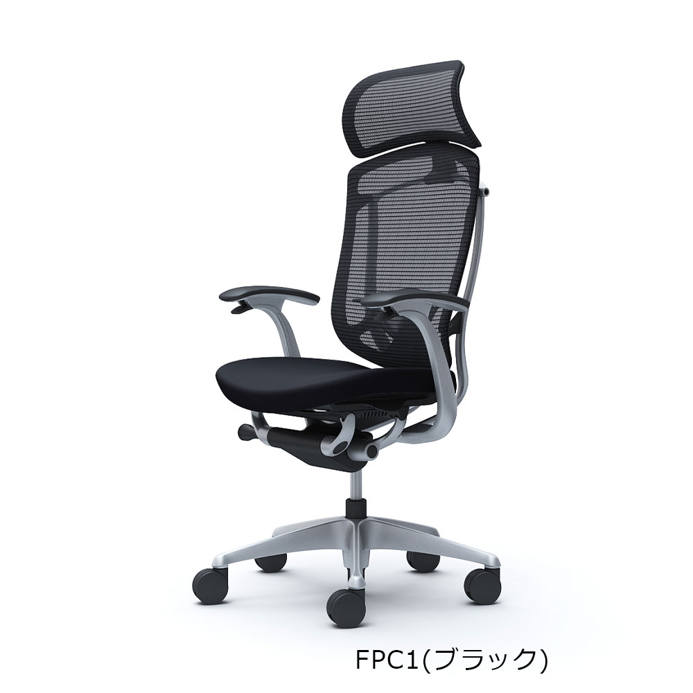 「コンテッサセコンダ」座面/クッション フレームカラー/シルバー ボディーカラー/グレー 大型ヘッドレスト デザインアーム 張地全13色 ランバーサポート有・無【受注生産品】okamura(オカムラ)