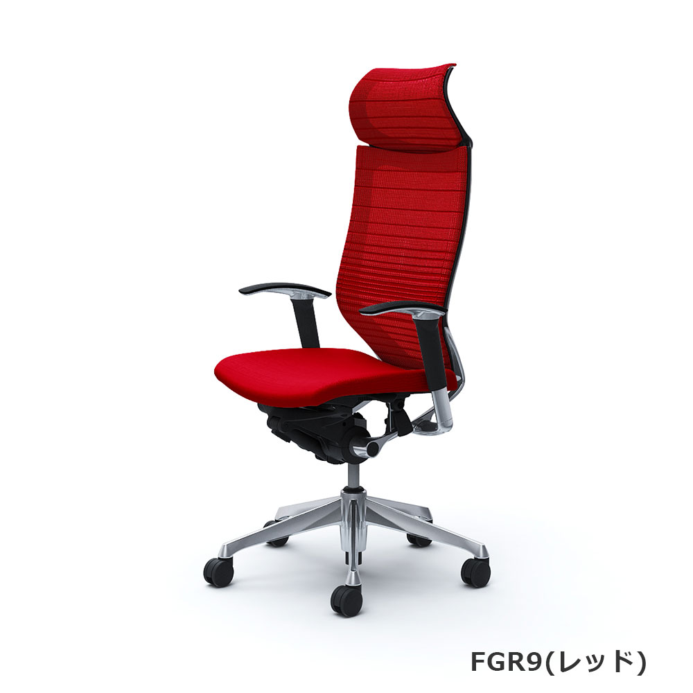 「バロンチェア CP87BR-FGR」エクストラハイバック 固定ヘッドレスト 座面/クッション 背/グラデーションサポートメッシュ フレーム/ポリッシュ ボディーカラー/ブラック アジャストアーム 張地全6色【受注生産品】okamura(オカムラ)