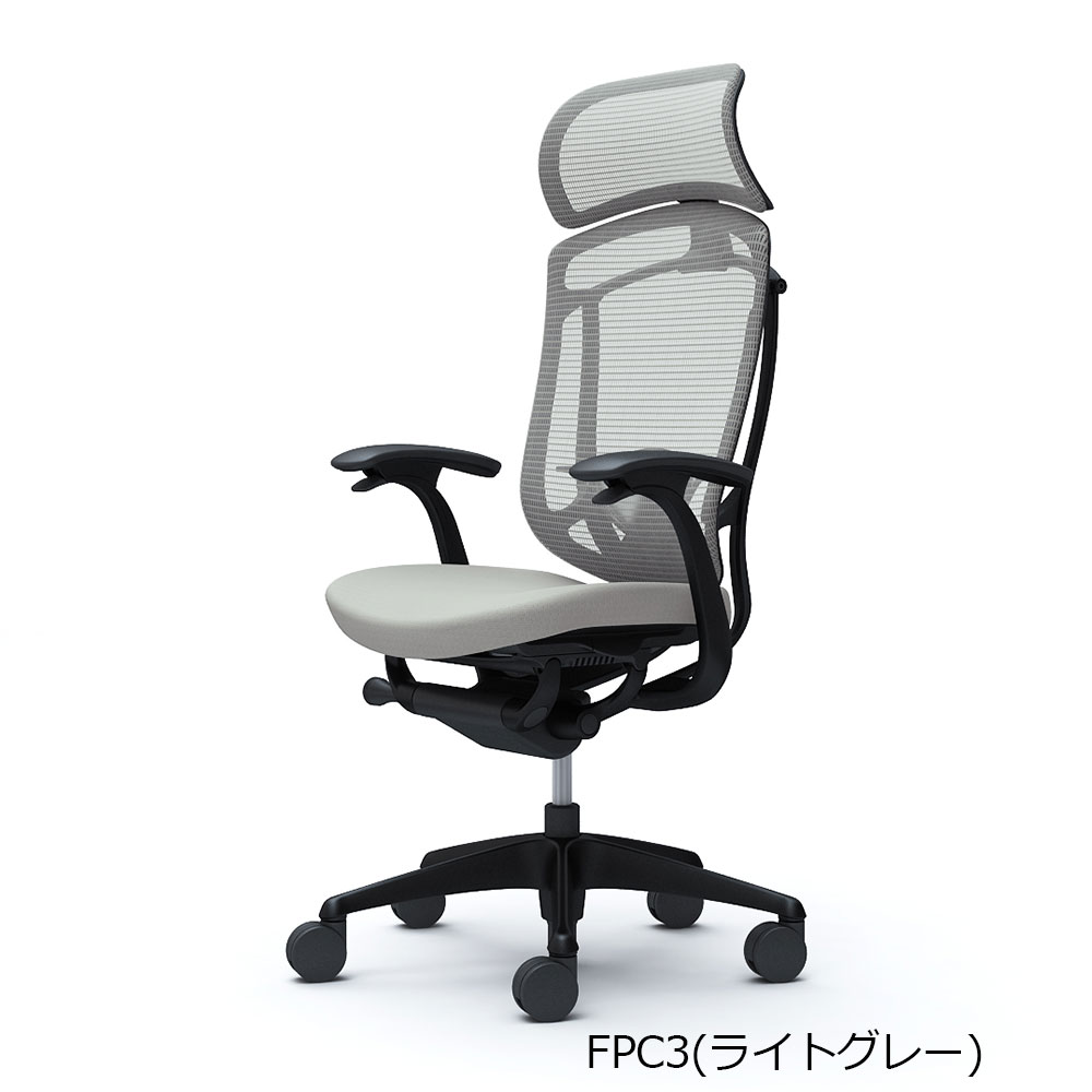 「コンテッサセコンダ」座面/クッション フレームカラー/ブラック ボディーカラー/ブラック 大型ヘッドレスト デザインアーム 張地全13色 ランバーサポート有・無【受注生産品】okamura(オカムラ)