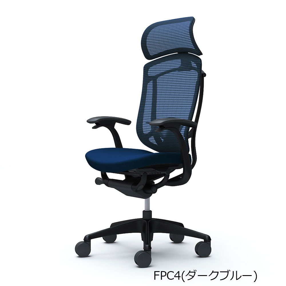 「コンテッサセコンダ」座面/クッション フレームカラー/ブラック ボディーカラー/ブラック 大型ヘッドレスト デザインアーム 張地全13色 ランバーサポート有・無【受注生産品】okamura(オカムラ)