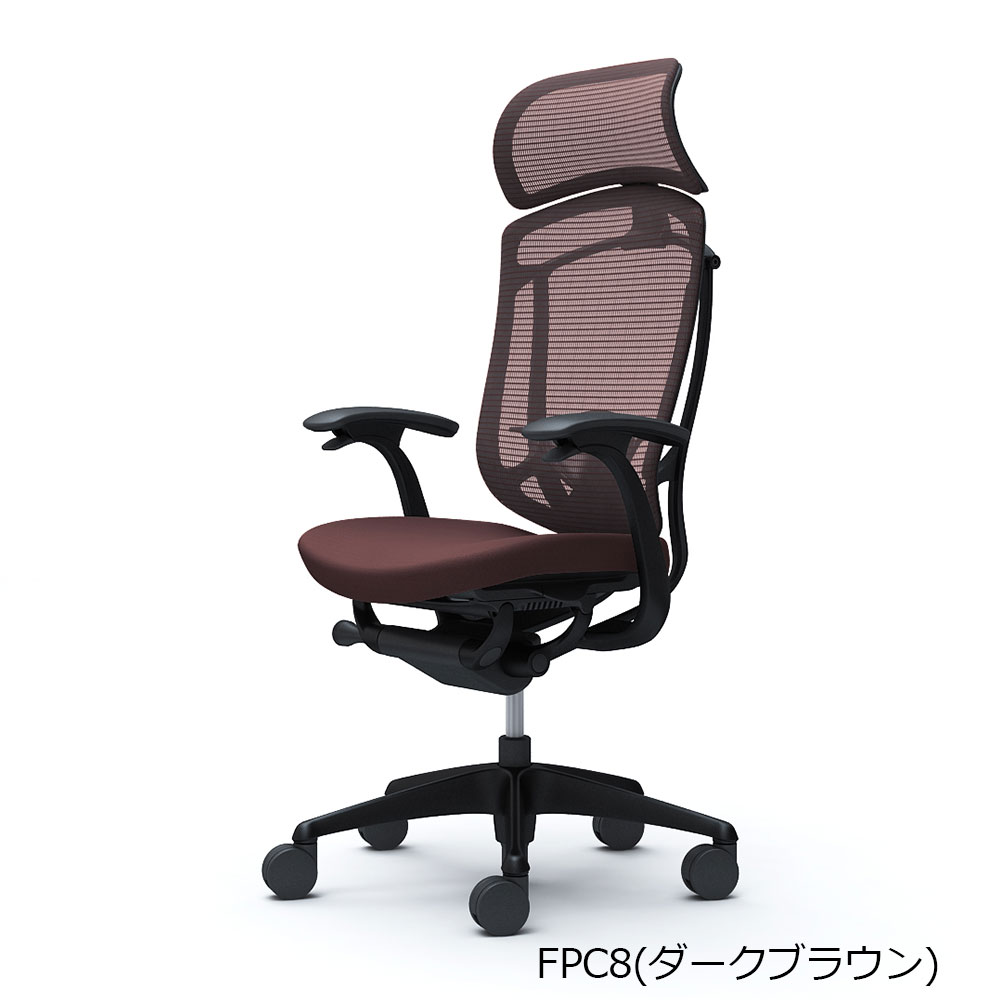 「コンテッサセコンダ」座面/クッション フレームカラー/ブラック ボディーカラー/ブラック 大型ヘッドレスト デザインアーム 張地全13色 ランバーサポート有・無【受注生産品】okamura(オカムラ)