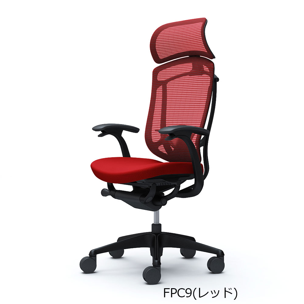 「コンテッサセコンダ」座面/クッション フレームカラー/ブラック ボディーカラー/ブラック 大型ヘッドレスト デザインアーム 張地全13色 ランバーサポート有・無【受注生産品】okamura(オカムラ)