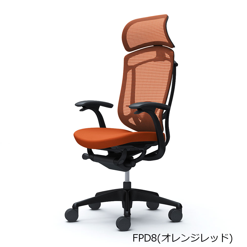 「コンテッサセコンダ」座面/クッション フレームカラー/ブラック ボディーカラー/ブラック 大型ヘッドレスト デザインアーム 張地全13色 ランバーサポート有・無【受注生産品】okamura(オカムラ)