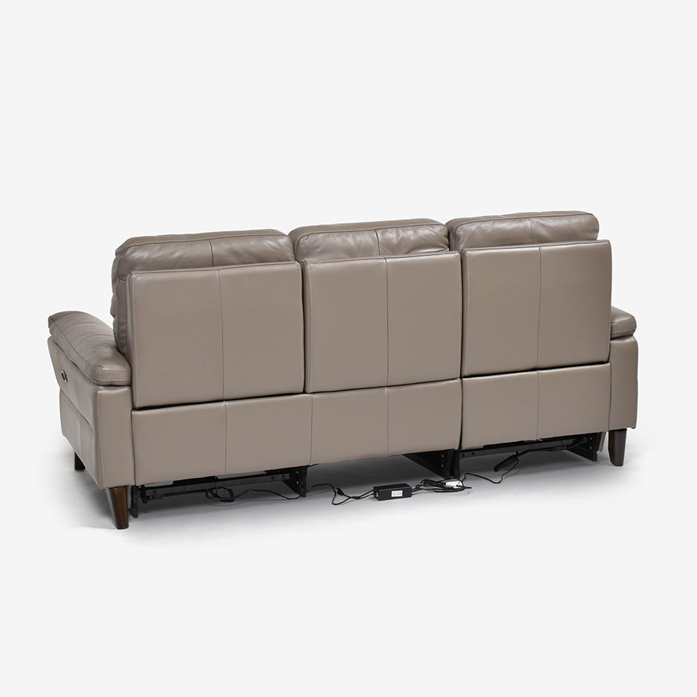 電動リクライニングソファ テーブル付き 3人掛け 幅215cm「L/S Motion 65（エルエスモーション65）」革#J/S-232E グラナイト色