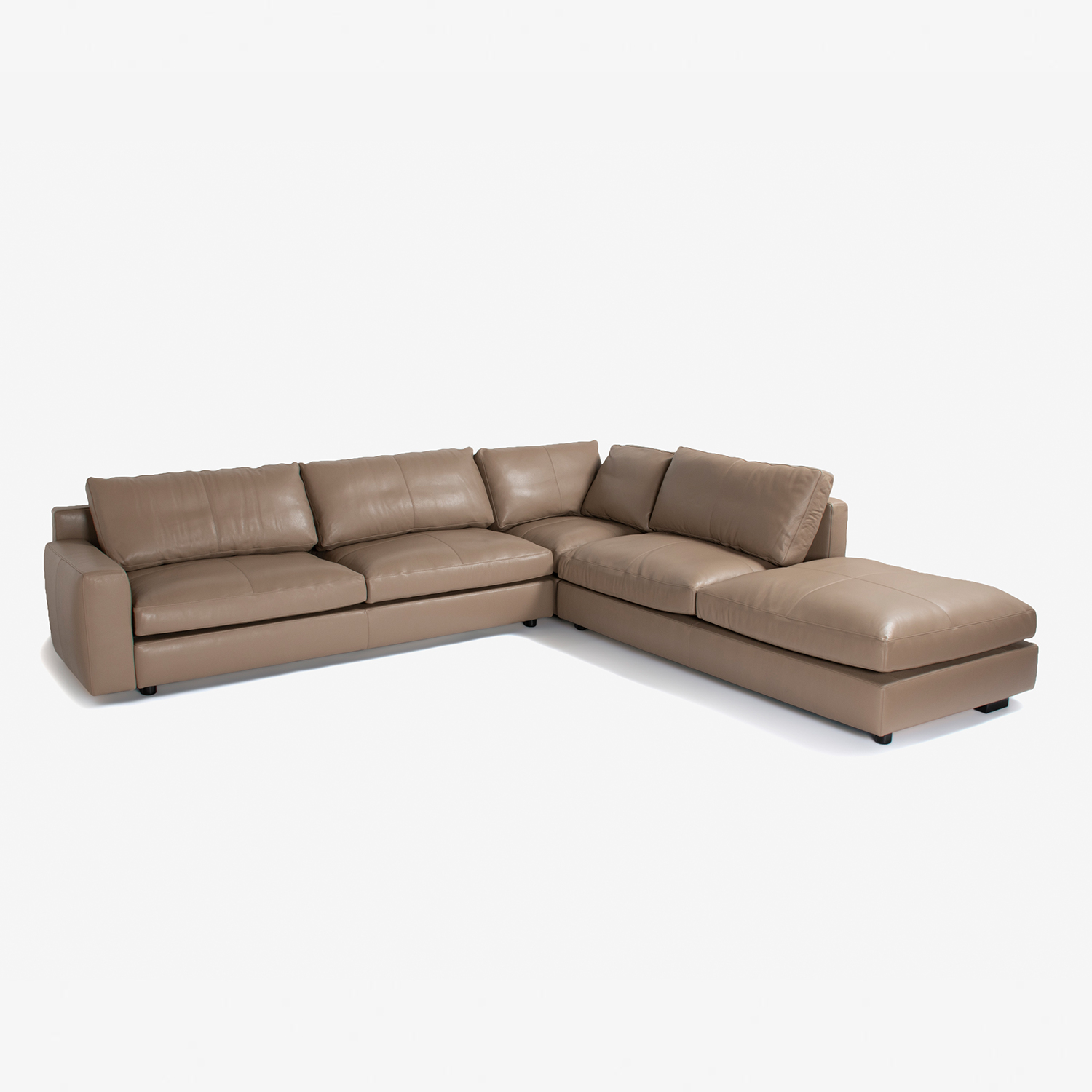 PoltronaFrau（ポルトローナ・フラウ）コーナーソファ「マッシモシステマ」革グレー色