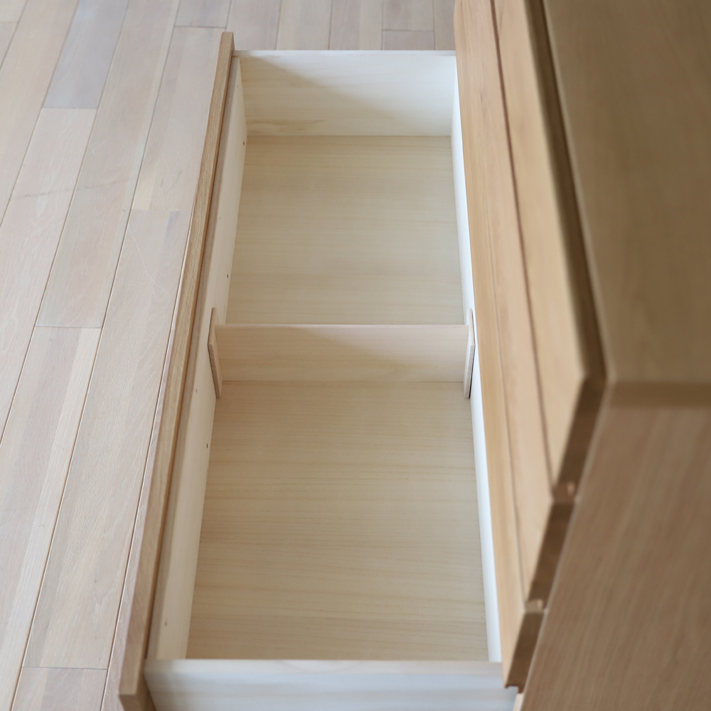 ローチェスト「レッチェ」幅120.2cm ホワイトオーク材