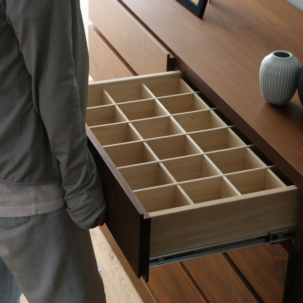 ローチェスト「レッチェ」幅120cm ウォールナット材