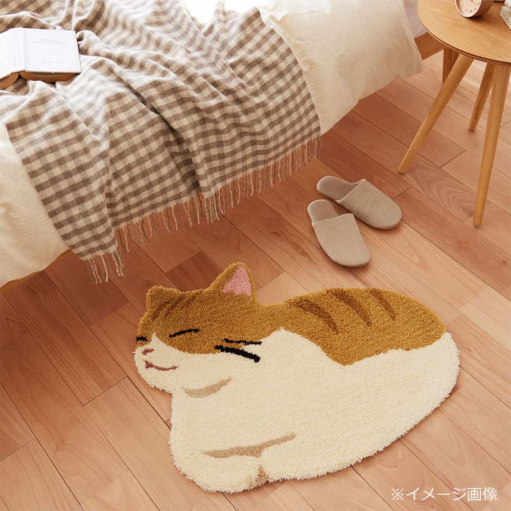 ラグ「コウバコスワリ」チャトラ 70x60cm