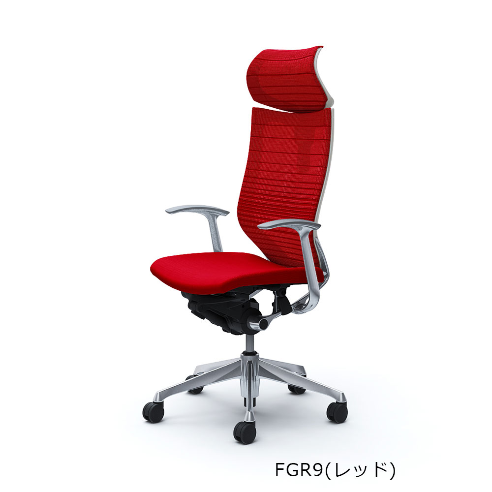 「バロンチェア CP41BW-FGR 」エクストラハイバック 可動ヘッドレスト 座面/クッション 背/グラデーションサポートメッシュ フレーム/ポリッシュ ボディーカラー/ホワイト デザインアーム 張地全6色【受注生産品】okamura(オカムラ)