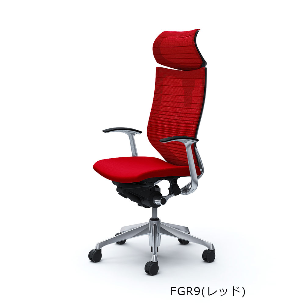 「バロンチェア CP41BR-FGR 」エクストラハイバック 可動ヘッドレスト 座面/クッション 背/グラデーションサポートメッシュ フレーム/ポリッシュ ボディーカラー/ブラック デザインアーム 張地全6色【受注生産品】okamura(オカムラ)