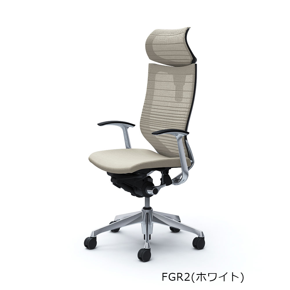 「バロンチェア CP41BR-FGR 」エクストラハイバック 可動ヘッドレスト 座面/クッション 背/グラデーションサポートメッシュ フレーム/ポリッシュ ボディーカラー/ブラック デザインアーム 張地全6色【受注生産品】okamura(オカムラ)