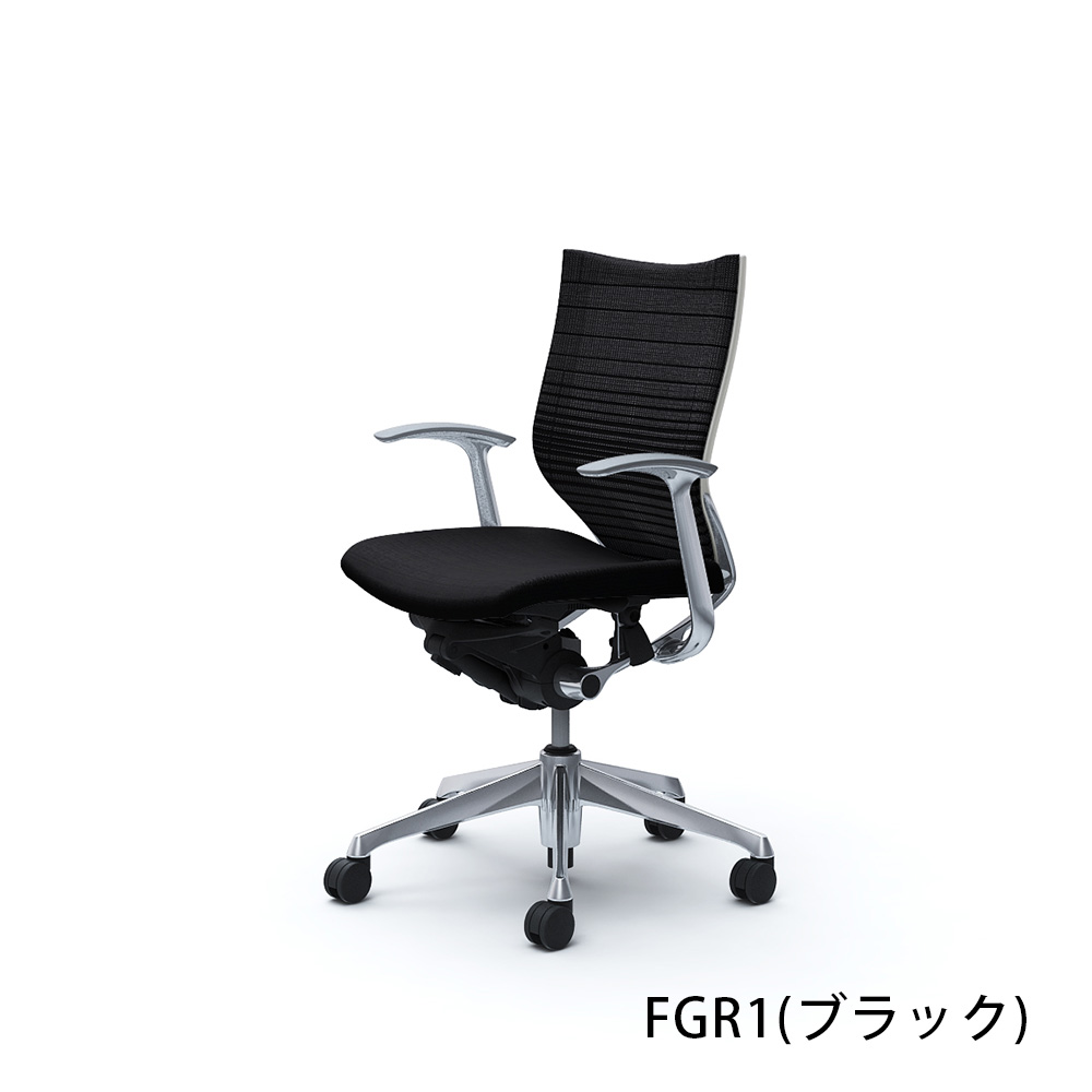 「バロンチェア CP43BW-FGR」ローバック 座面/クッション 背/グラデーションサポートメッシュ フレーム/ポリッシュ ボディーカラー/ホワイト デザインアーム 張地全6色【受注生産品】okamura(オカムラ)