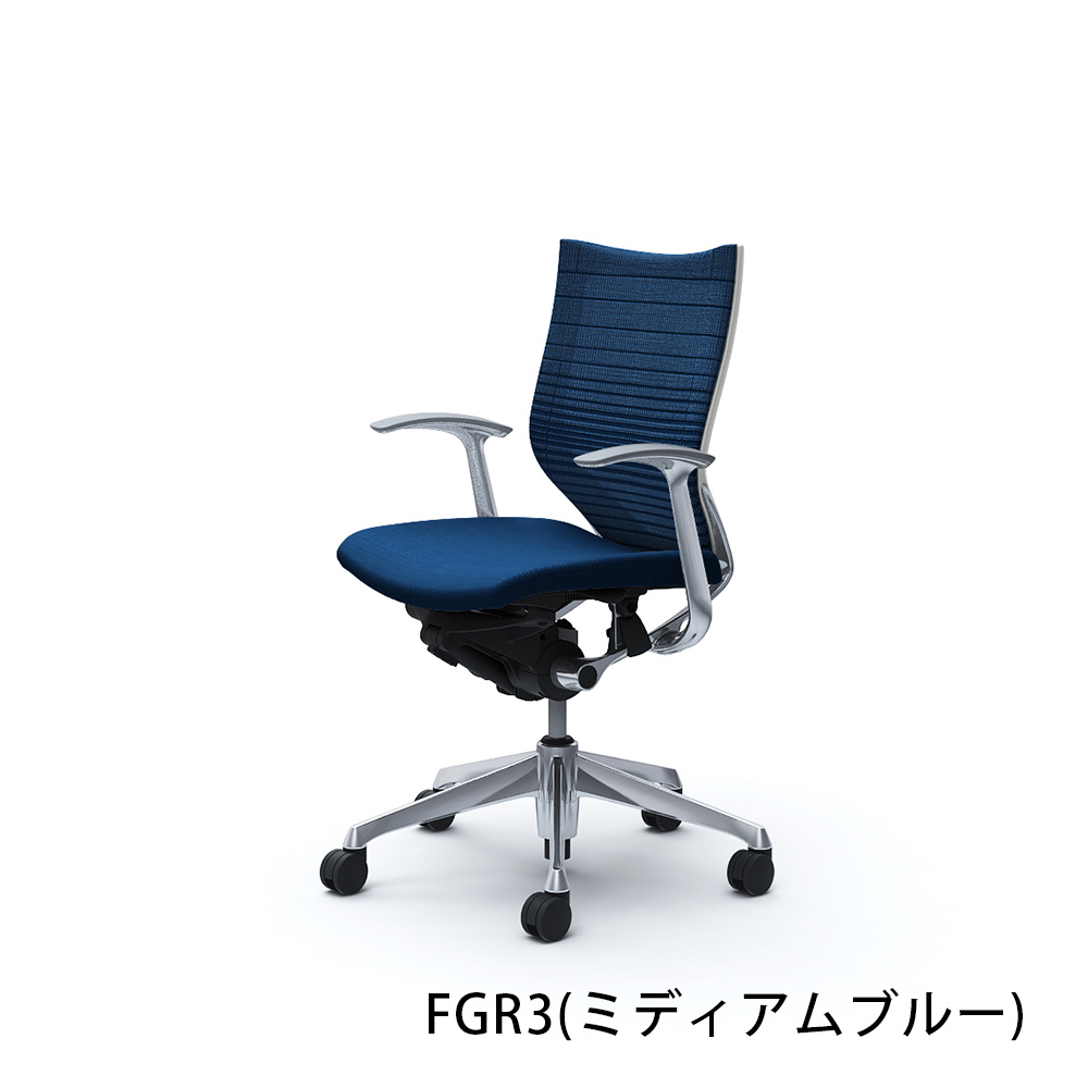 「バロンチェア CP43BW-FGR」ローバック 座面/クッション 背/グラデーションサポートメッシュ フレーム/ポリッシュ ボディーカラー/ホワイト デザインアーム 張地全6色【受注生産品】okamura(オカムラ)
