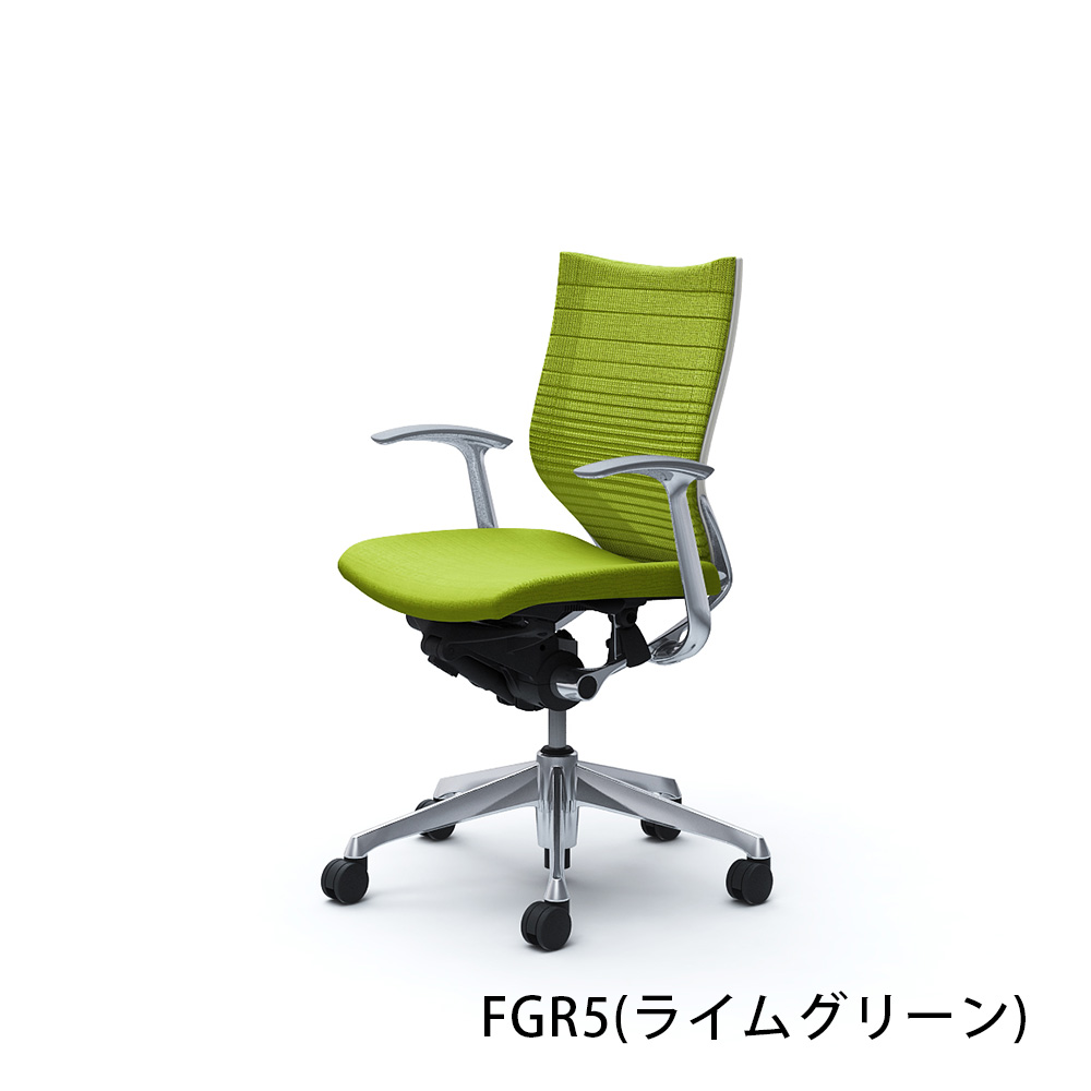 「バロンチェア CP43BW-FGR」ローバック 座面/クッション 背/グラデーションサポートメッシュ フレーム/ポリッシュ ボディーカラー/ホワイト デザインアーム 張地全6色【受注生産品】okamura(オカムラ)
