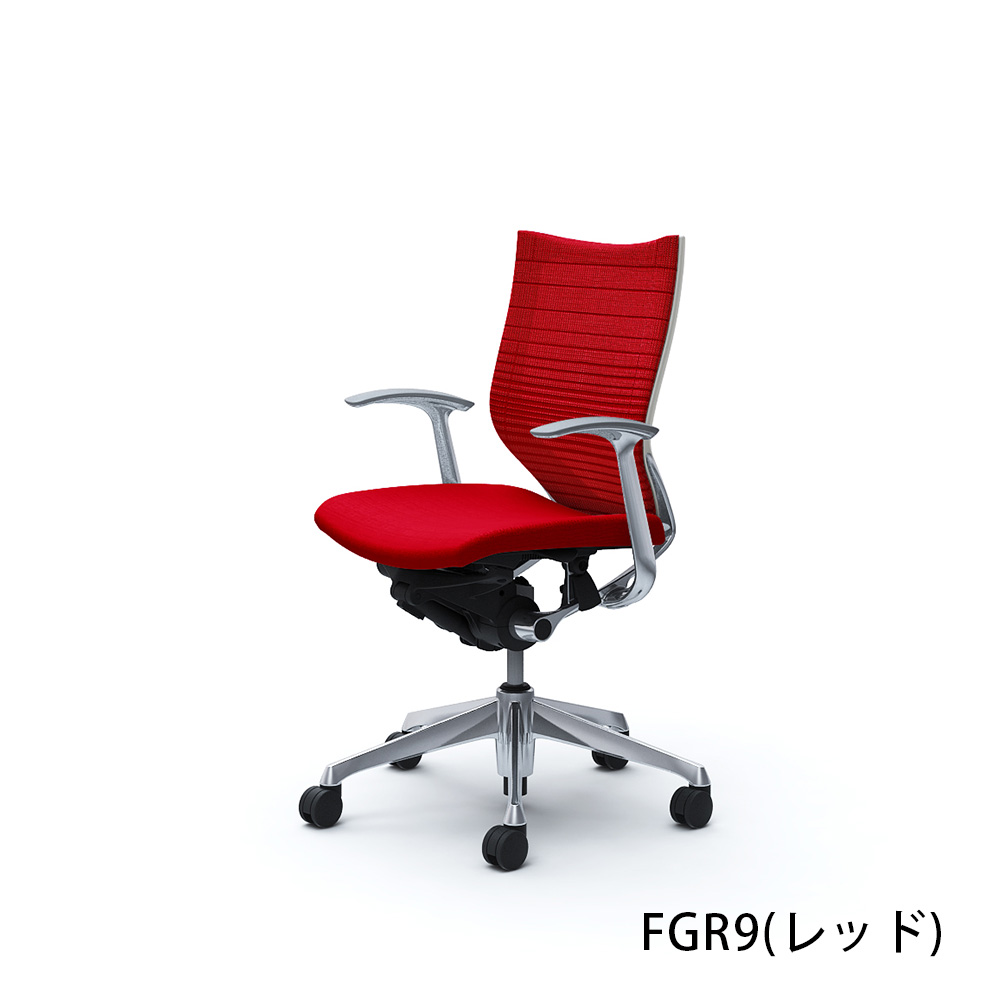 「バロンチェア CP43BW-FGR」ローバック 座面/クッション 背/グラデーションサポートメッシュ フレーム/ポリッシュ ボディーカラー/ホワイト デザインアーム 張地全6色【受注生産品】okamura(オカムラ)